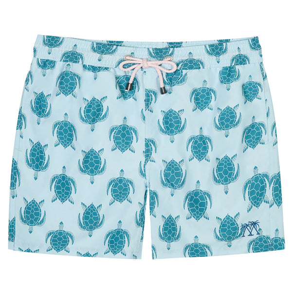 Mens swim shorts: TURTLE - AQUA