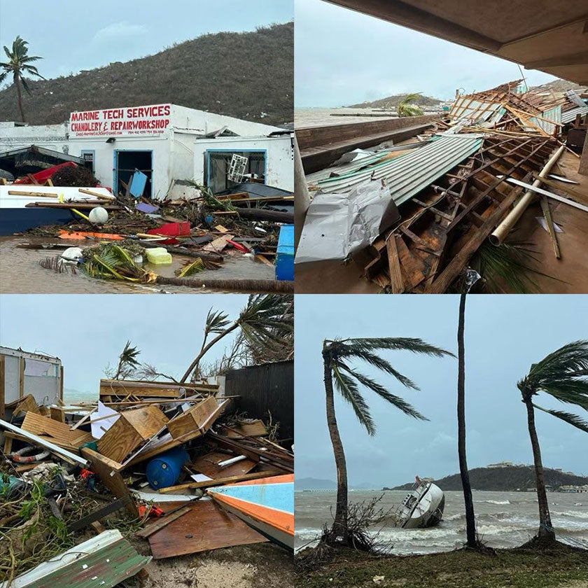 collage of hurricane damage in St Vincent and the Grenadines