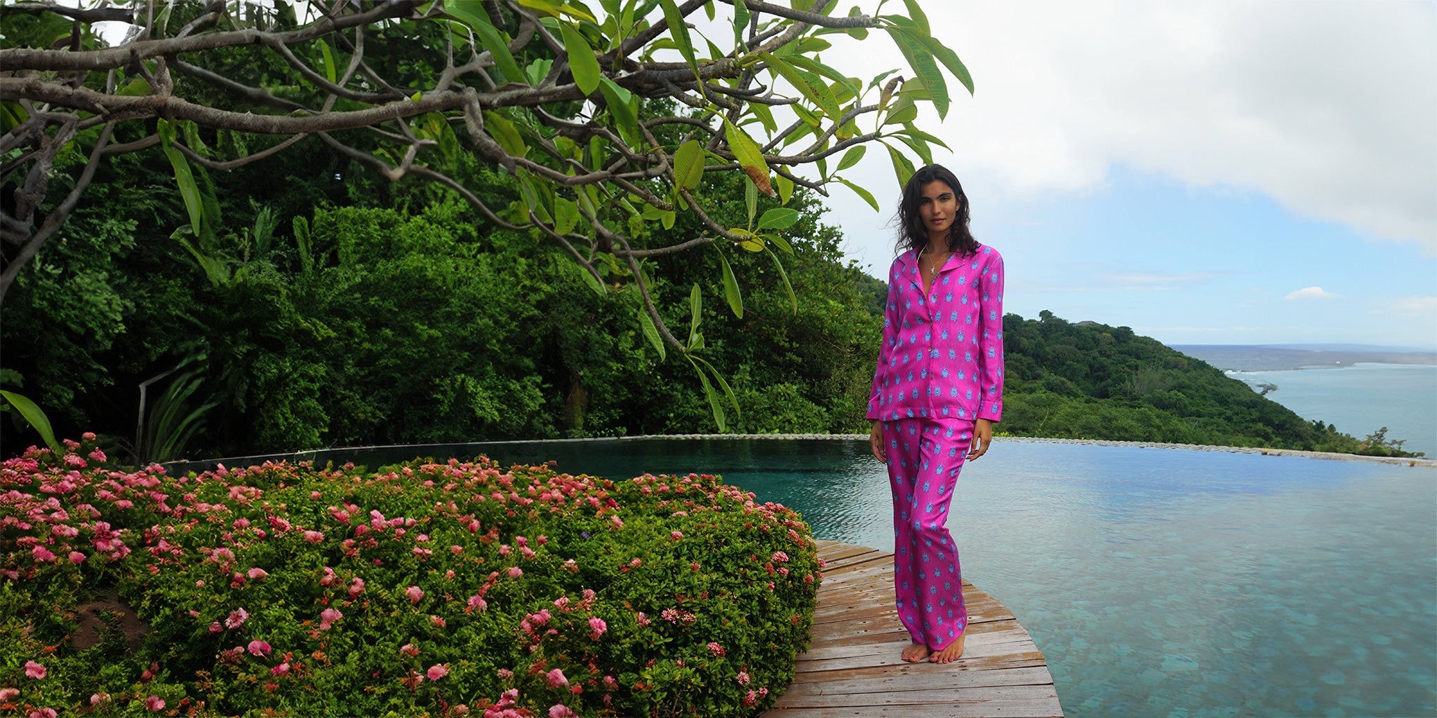 The personification of a Mustique Lifestyle; Slip into a pair of Lotty B pajamas, comfortable, casual, kind and embracing with a touch of sophistication and luxury.