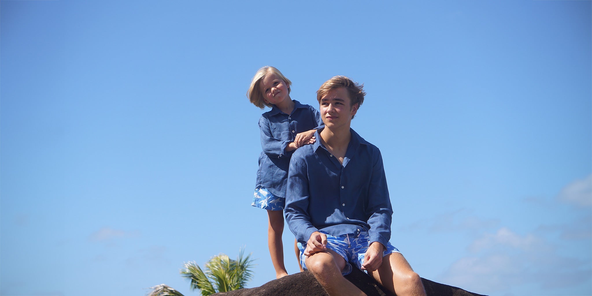 Mini-me solid color linen and swim styles for all the family