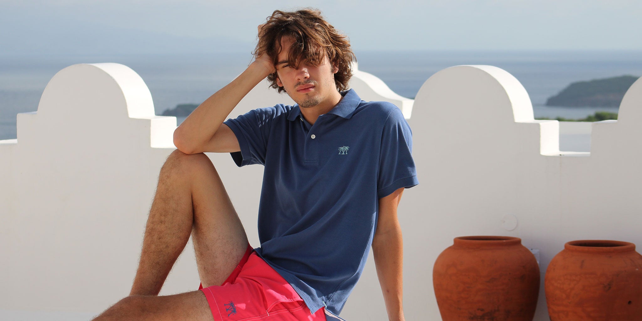 Mens soft 100% cotton jersey T shirts & Polos plain, applique & fun prints inspired by Mustique island by British designer Lotty B