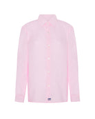 Children's long sleeved pale pink linen shirt by designer Lotty B for The Pink House Mustique