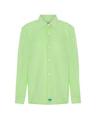 Long Sleeved Childrens Linen Shirt: PISTACHIO GREEN