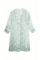 Lotty B Shirt Dress in Silk Crepe-de-Chine (Spiderlily Pale Blue)