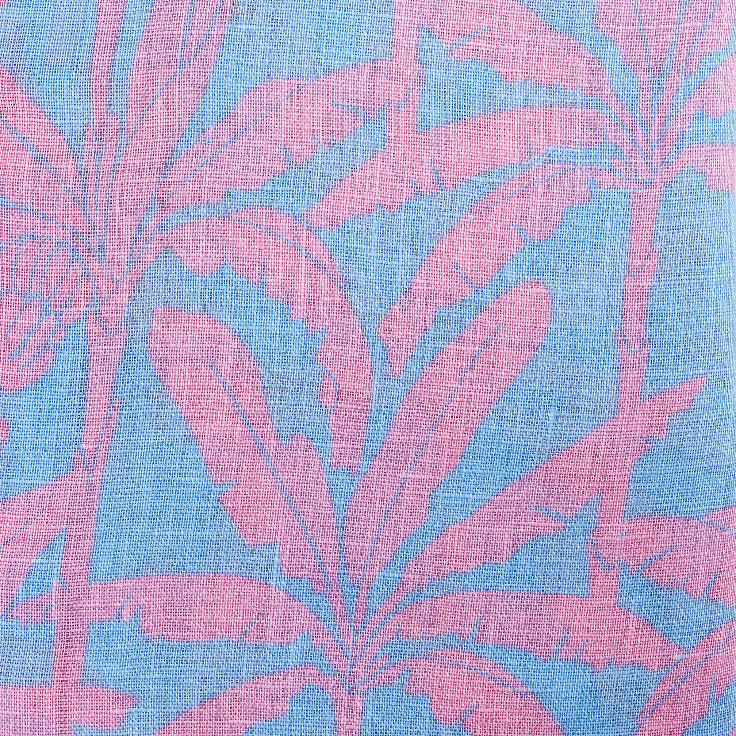 BANANA TREE - PINK linen fabric swatch designer Lotty B