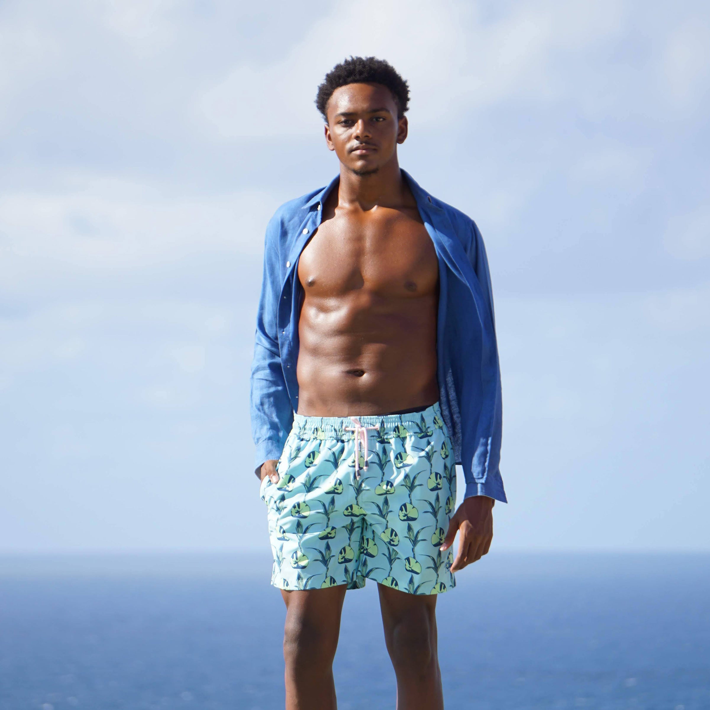 Sustainable mens resort wear wear by Lotty B Mustique