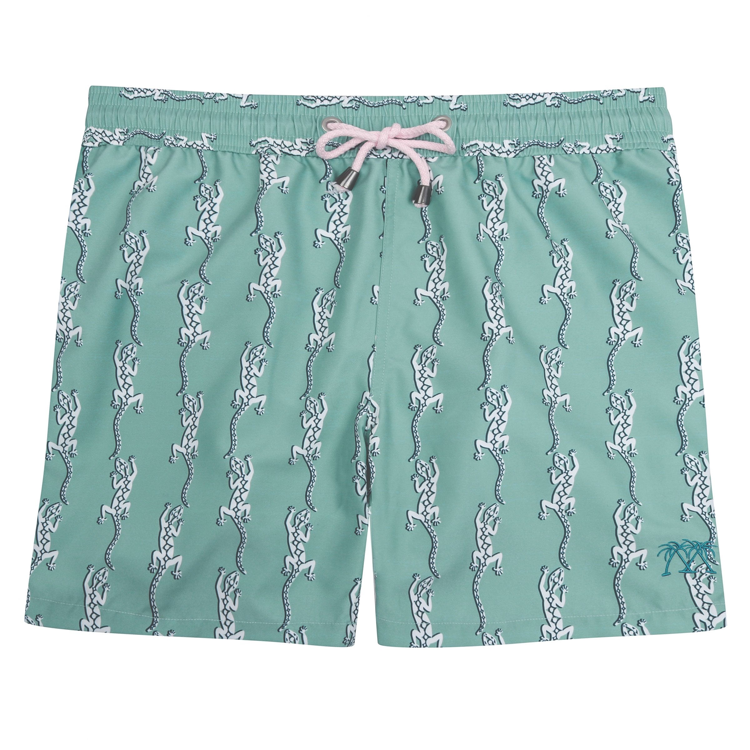 Mens swim trunks: GECKO - OLIVE, Pink House Mustique