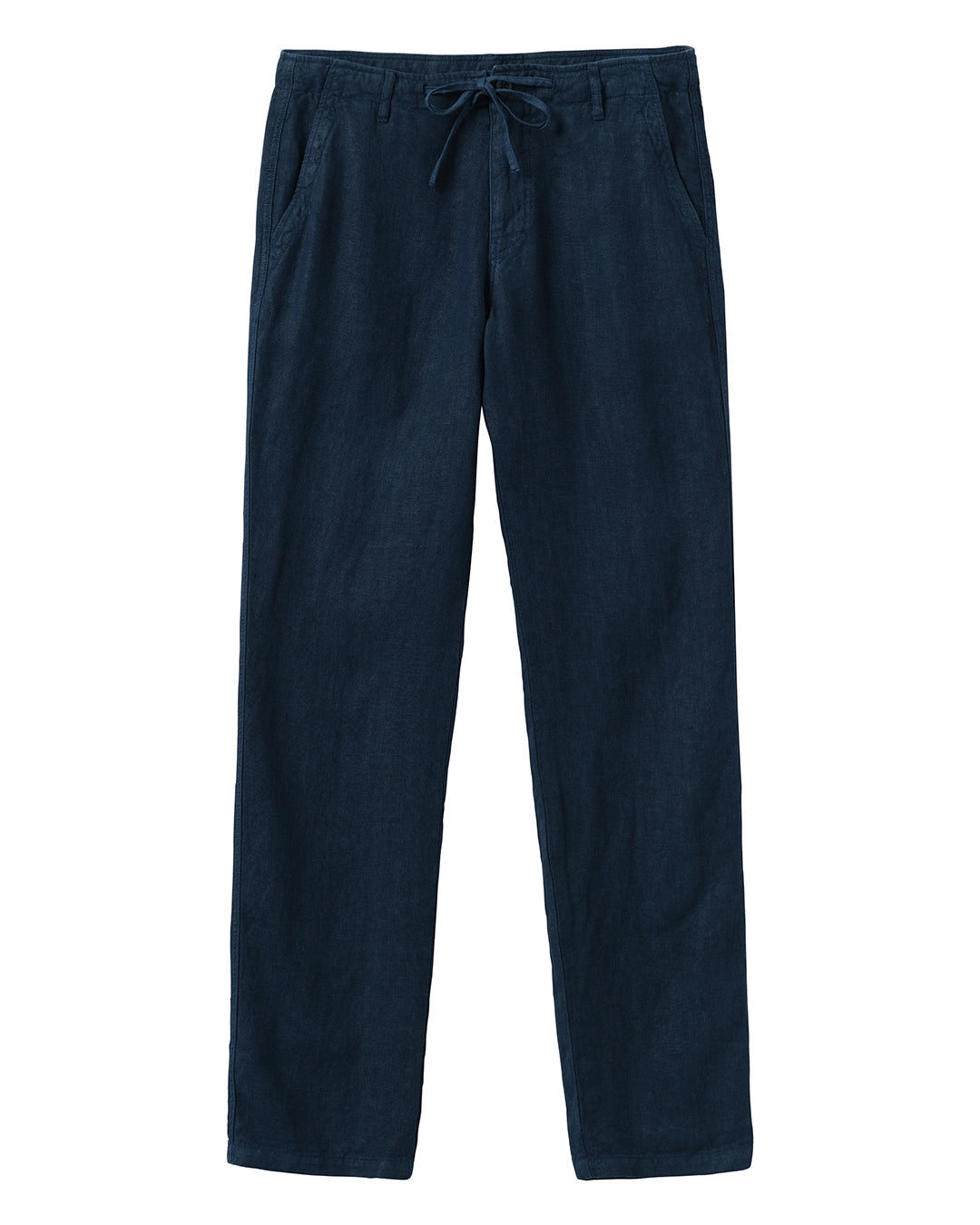 Men's casual pure linen trousers in eclipse navy blue