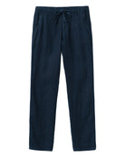 Men's casual pure linen trousers in eclipse navy blue