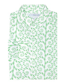 Mens linen shirt in Fern green print by designer Lotty B