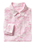 Men's linen shirt in signature pink Pink House Toile de Jouy print by Pink House