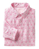 Men's linen shirt in pink Sand Dollar print by Pink House