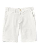 Men's comfortable classic white stretch linen shorts by designer Lotty B for Pink House Mustique