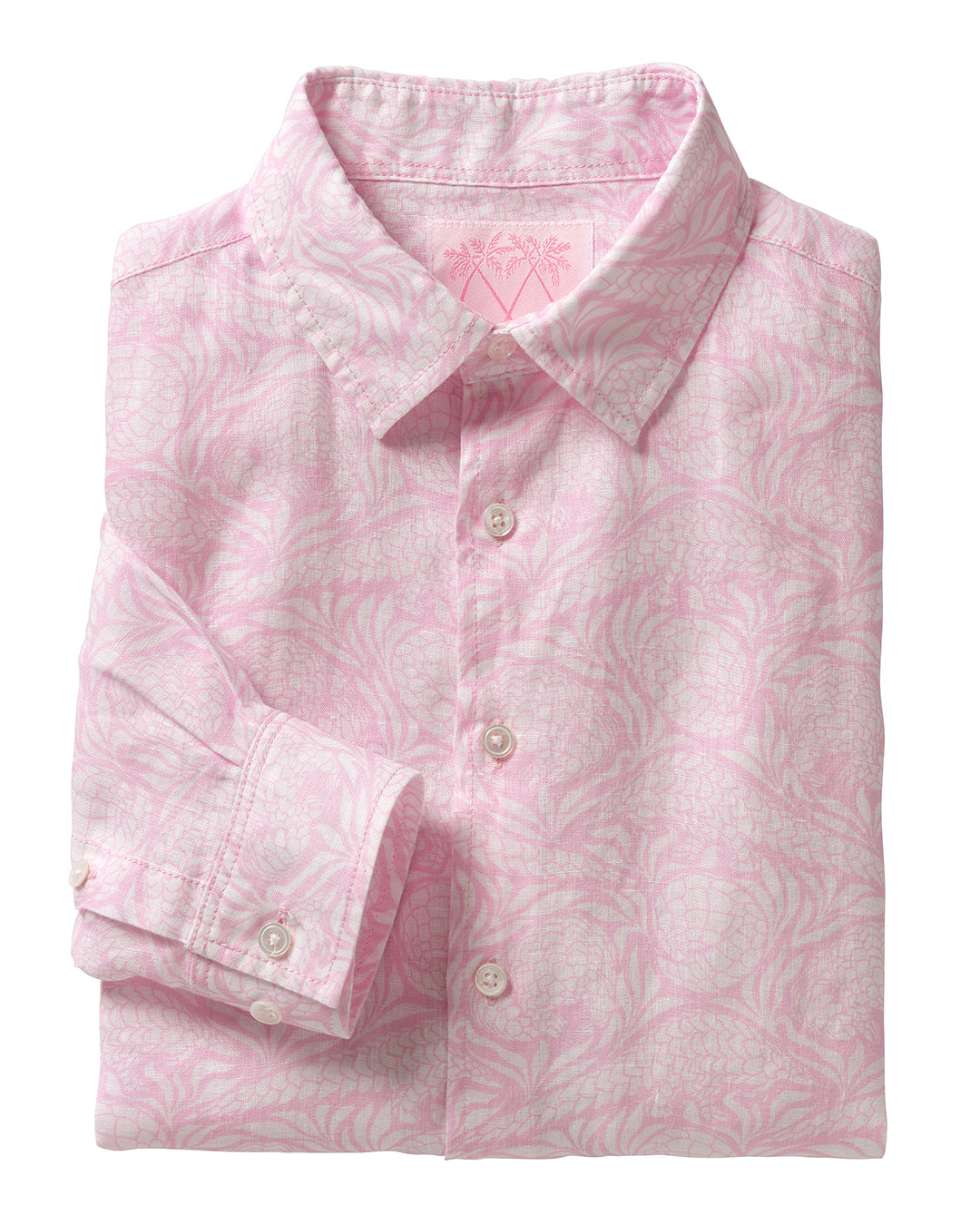 Men's linen shirt in pink Pangolin print by Pink House