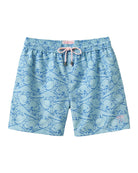 Men's recycled swim shorts in turquoise blue Pangolin print by Pink House