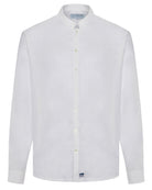 Long Sleeved Mens Grandad Linen Shirt : CLASSIC WHITE by designer Lotty B Mustique for Pink House