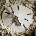 Silver Diamante MINI Mustique Island Pendant - Mustique life