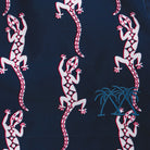 Quick Dry Swim Fabric: GECKO - NAVY, Pink House Mustique designer Lotty B