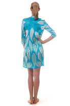 Lotty B Shirt Dress ~ Leaves (Turquoise) Back