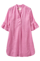 Women's linen Decima dress with frilled cuffs by Pink House