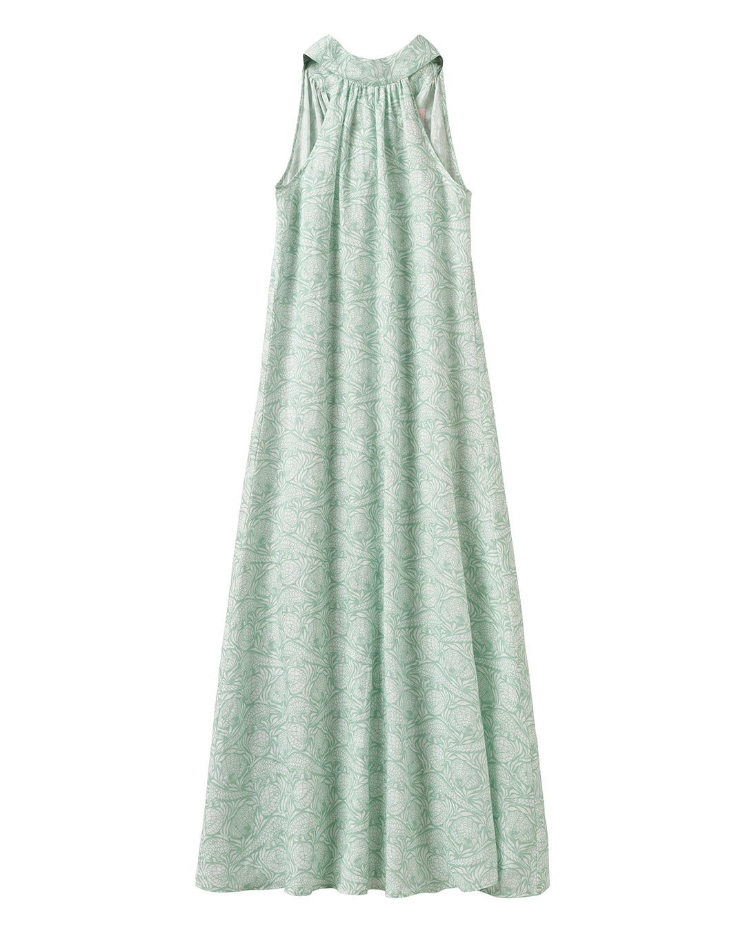 Women's linen Trinny dress in green Pangolin print by Pink House