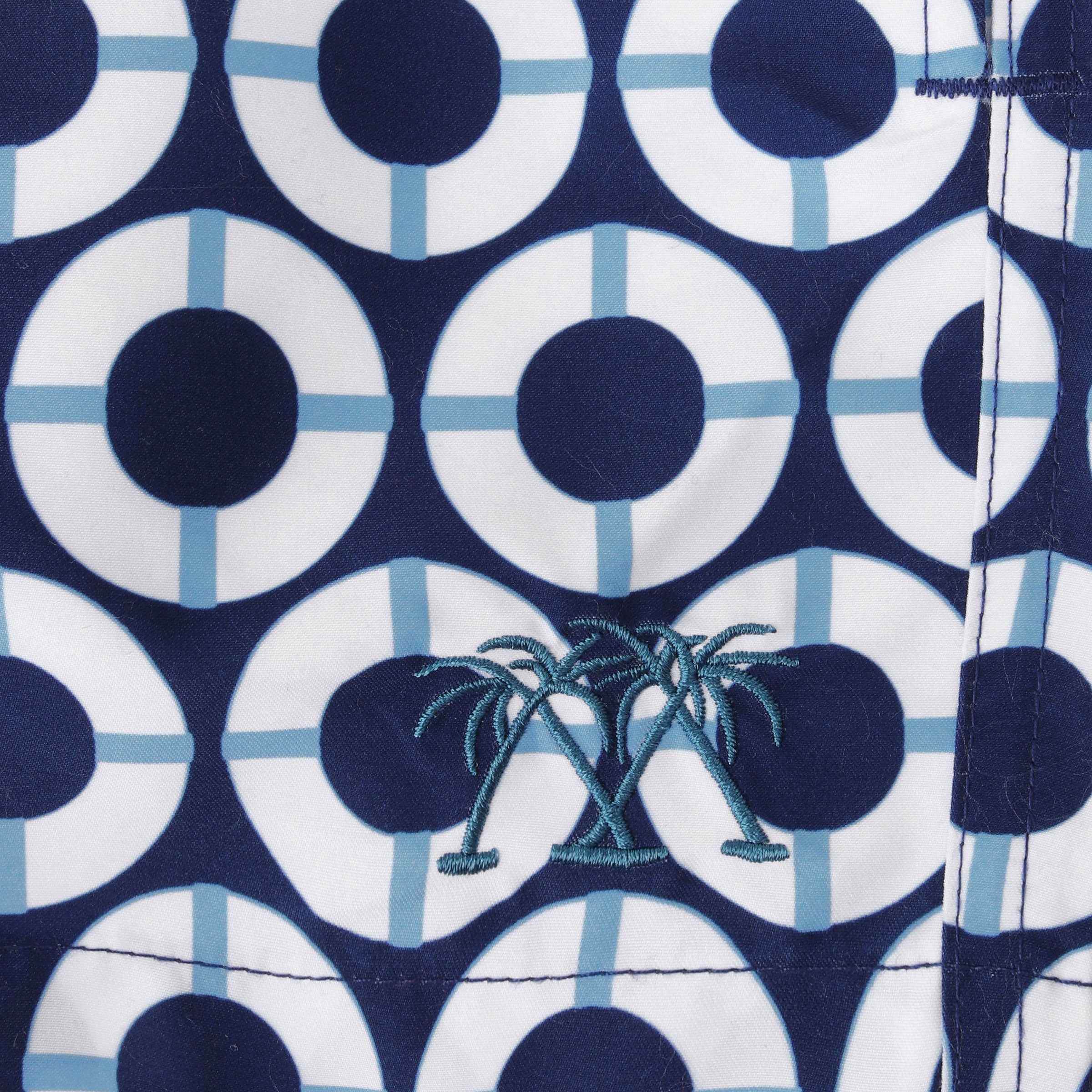 Swim fabric swatch : LIFE RING - NAVY Designer Lotty B Mustique