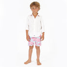 Childrens Linen Shirt: CLASSIC WHITE, front