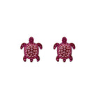 Stud Earrings : MUSTIQUE SEA LIFE TURTLE - PINK designed by Catherine Prevost in collaboration with Atelier Swarovski is in aid of the St. Vincent & the Grenadines Environment Fund.