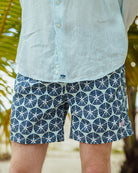 Top quality mens recycled swim shorts in Sand Dollar blue by Pink House Mustique