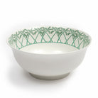 Fine bone china large serving bowl in green Palms design by Lotty B