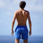 Quick dry swim shorts made from recycled fabric in vacation prints by Lotty B Mustique