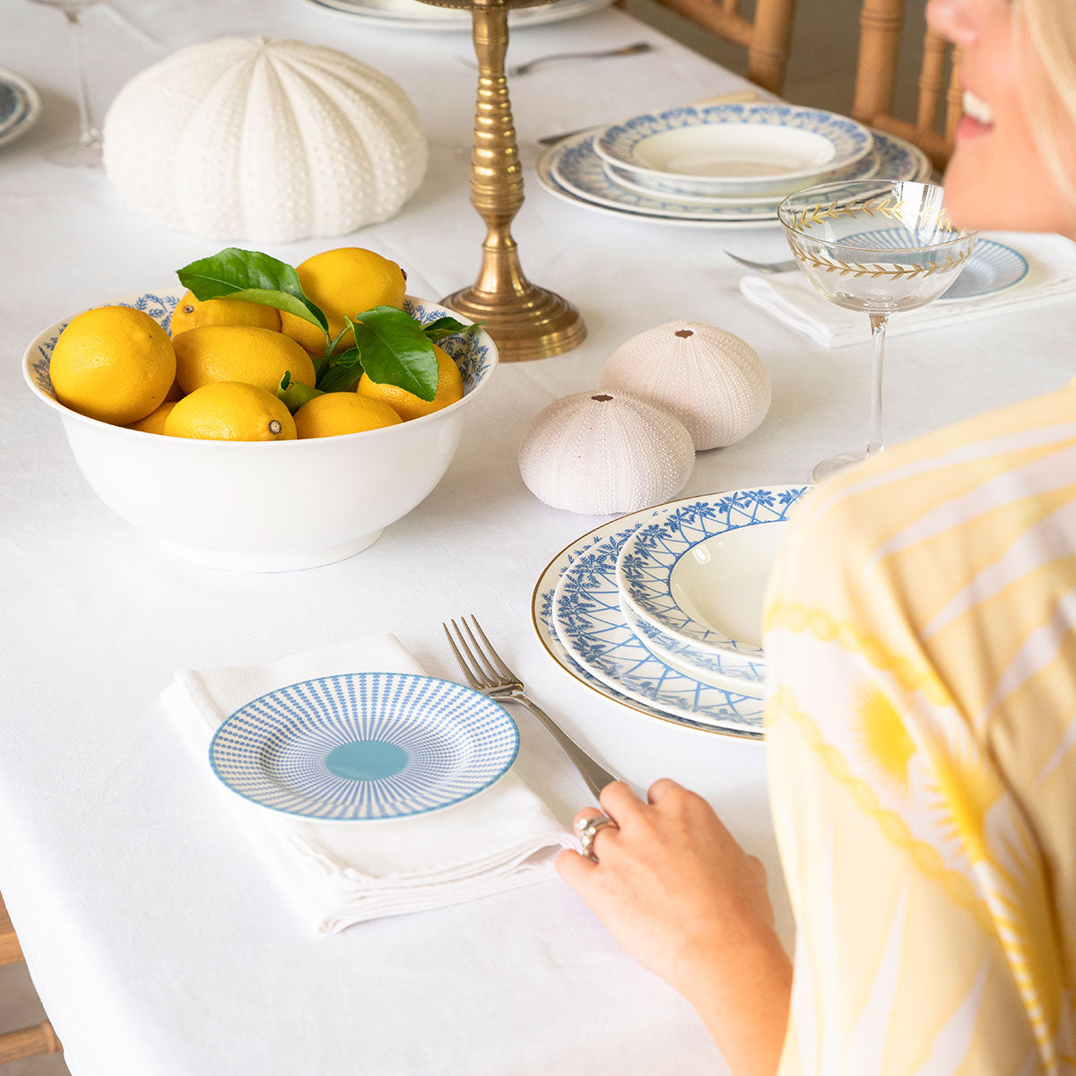 outdoor table styling with fine bone china dinner service