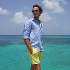 Mens swim trunks : YELLOW, Mustique island life