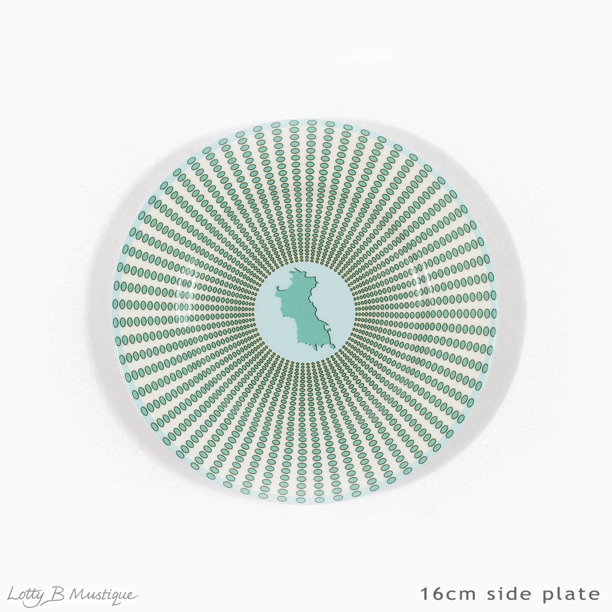 Set includes 6 x 16cm side plates in Mustique Island design