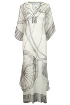 Lotty B Long Kaftan in Chiffon: BICYCLE - BLACK & WHITE