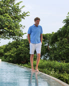 Mens resortwear plain white linen shorts