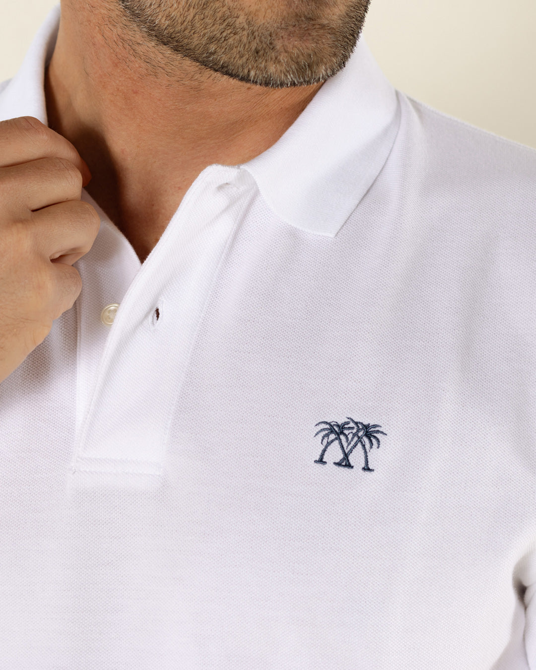 Mens premium pure cotton white polo shirt