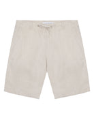 Mens pure linen casual shorts in natural beige by Pink House