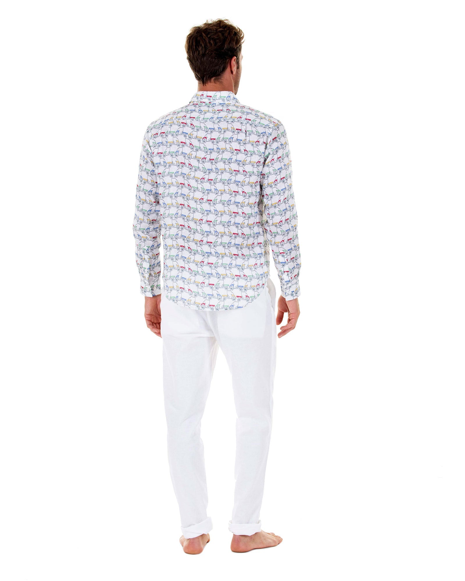 Mens Linen Shirt : MUSTIQUE MULE - MULTI back