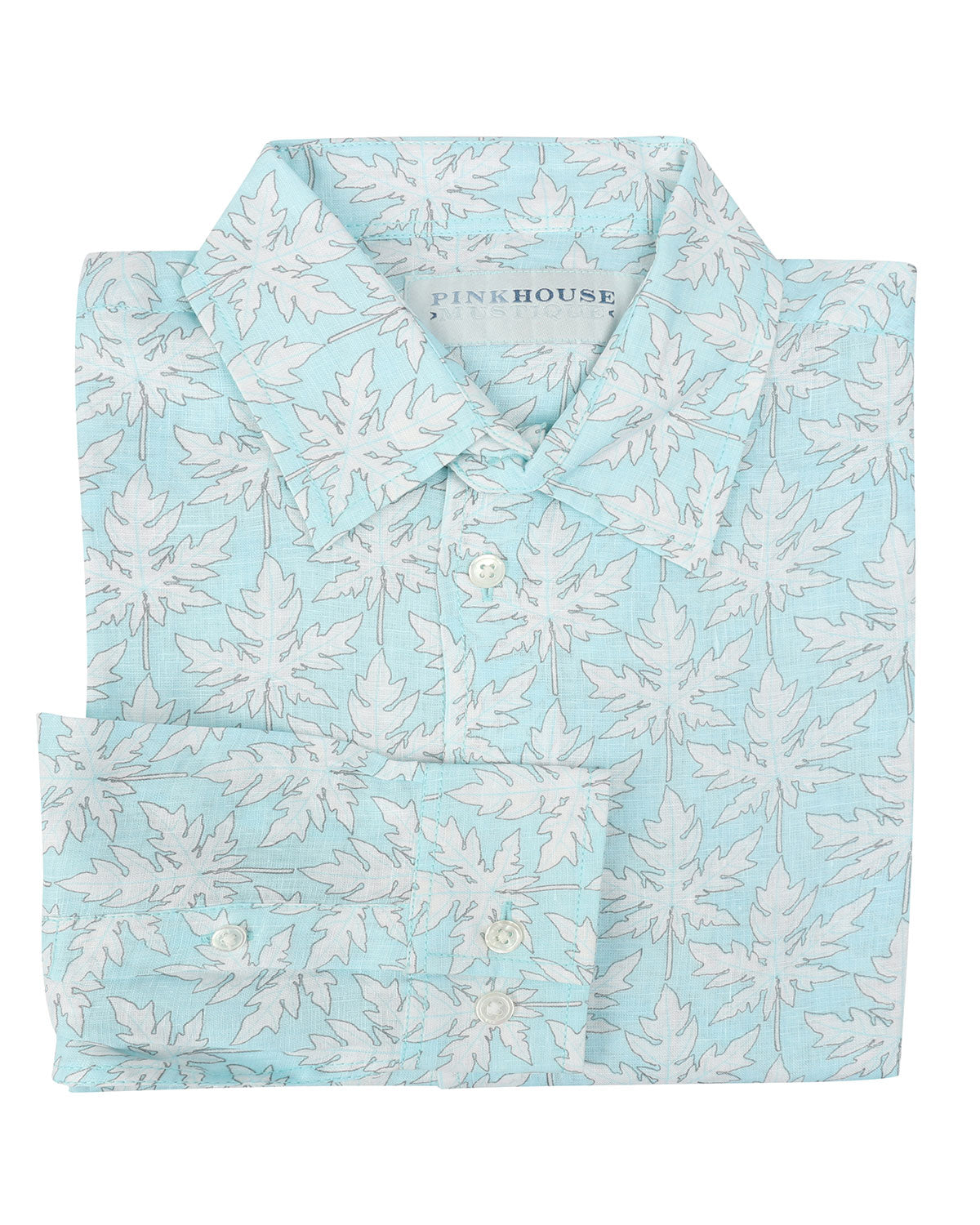 Mens Linen Shirt : PAPAYA CLEAR BLUE