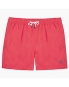 Mens swim shorts solid faded red designer Lotty B Mustique for Pink House holiday essentials