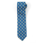 Mens Silk Tie : MUSTIQUE PALMS - NAVY / GOLD - front