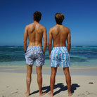 Mens swim trunks : FISH - TURQUOISE designer Lotty B Mustique beach life