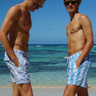 Mens swim trunks : FISH - AIRFORCE BLUE designer Lotty B Mustique mens vacation wear