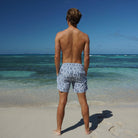 Mens swim trunks : FLAMBOYANT SEED - NAVY designer Lotty B Mustique vacation swim suits