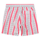 Mens swim trunks : PALM STRIPE - RED, back detail