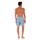 Mens swim trunks : PAPAYA - GREY PALE BLUE, side