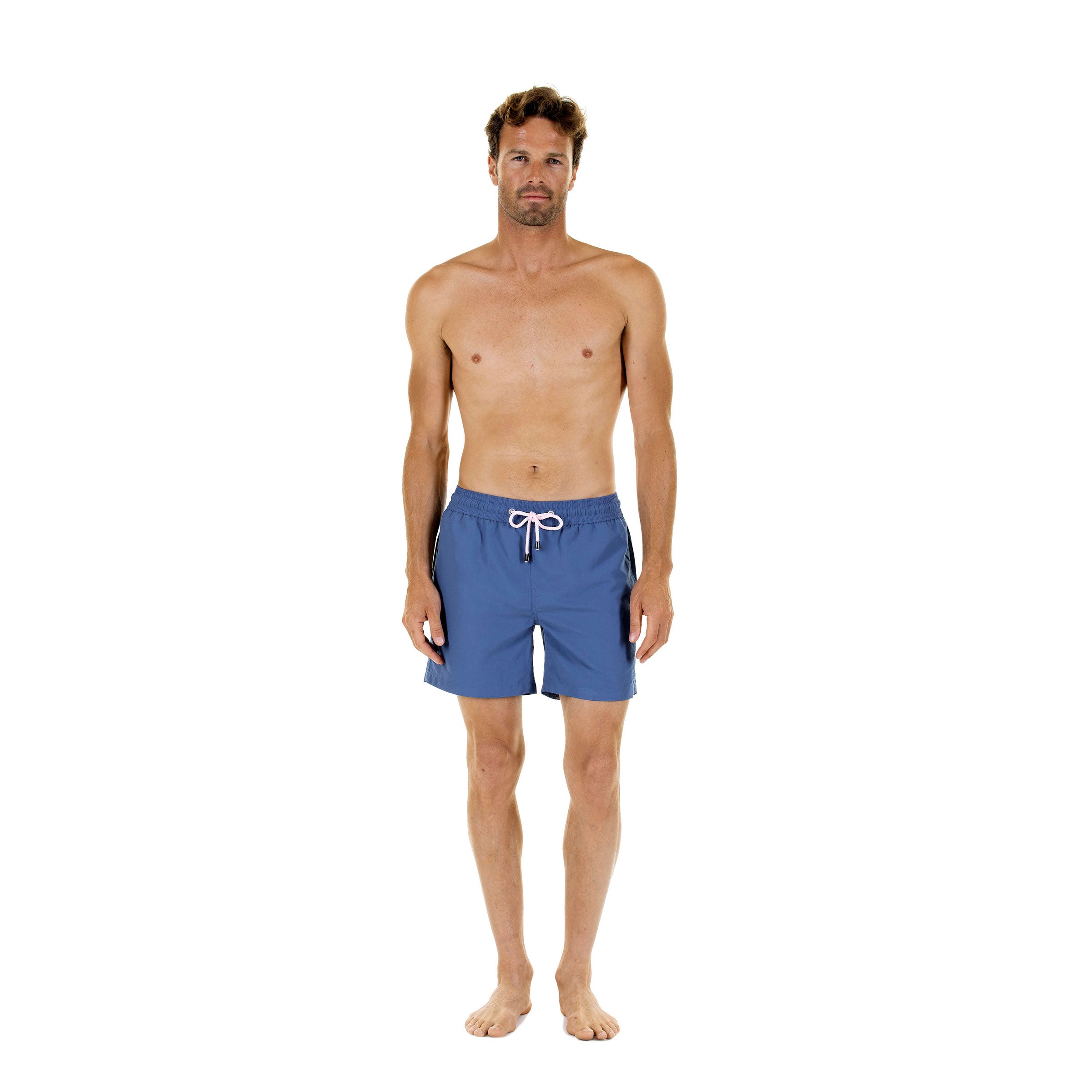 Mens Trunks : REGATTA BLUE  Pink House Mustique Resort wear