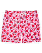 Mens recycled swim shorts in pink Pomegranate print by Lotty B for Pink House