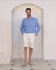 Classic holiday style in comfortable stretch linen shorts